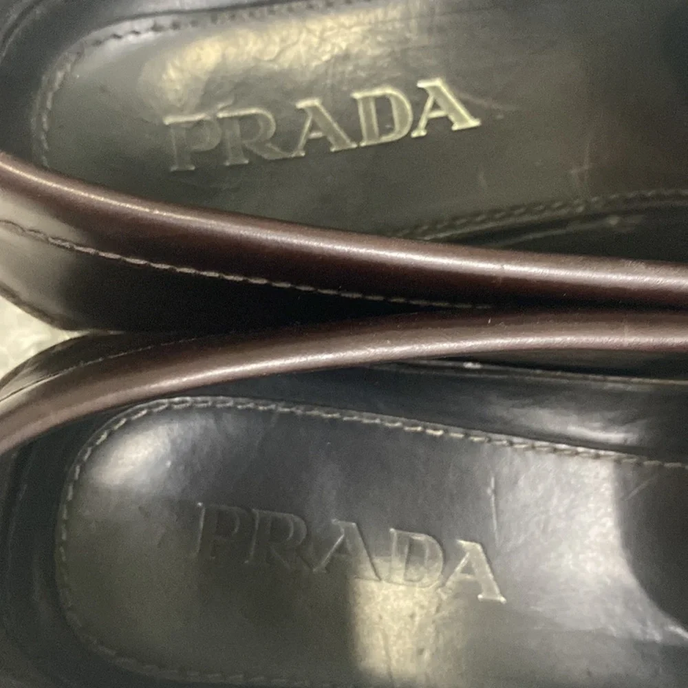 Prada Brown Leather Penny Loafers